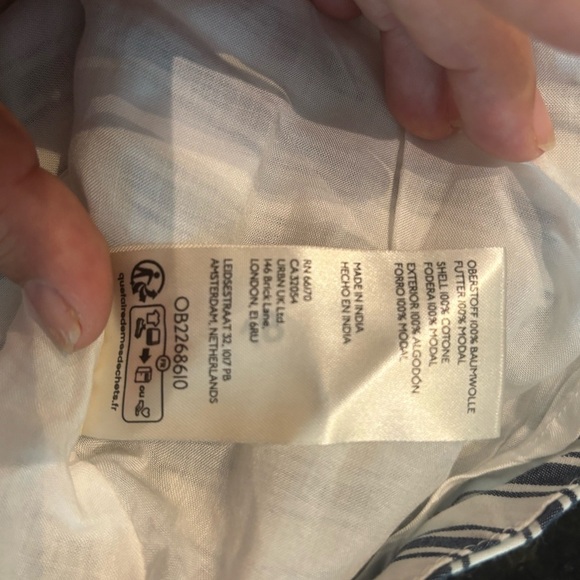 The Tommie Cap-Sleeve Smocked Front-Zip Mini Shirt Dress: Stripe - Picture 10 of 10